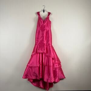 Jovani Pink Satin Mermaid Dress